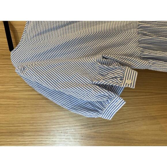 Brooks Brothers Regency Seersucker Sundress White Blue Size 12 Stretch Cotton - Picture 6 of 9